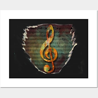 Treble Clef On music Posters and Art